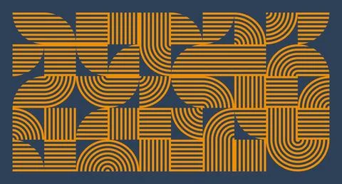 Orange Line Geometric Abstract Pattern Stock Illustration