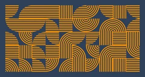 Orange Line Geometric Abstract Pattern Stock Illustration