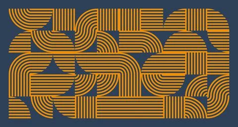 Orange Line Geometric Abstract Pattern Stock Illustration