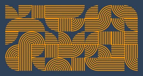 Orange Line Geometric Abstract Pattern Stock Illustration