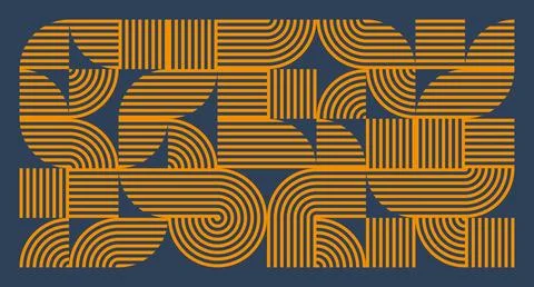 Orange Line Geometric Abstract Pattern Stock Illustration