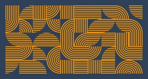 Orange Line Geometric Abstract Pattern Stock Illustration