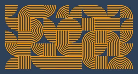 Orange Line Geometric Abstract Pattern Stock Illustration