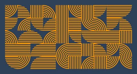 Orange Line Geometric Abstract Pattern Stock Illustration