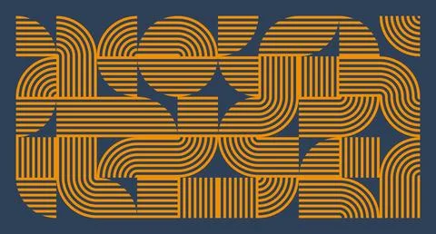 Orange Line Geometric Abstract Pattern Stock Illustration