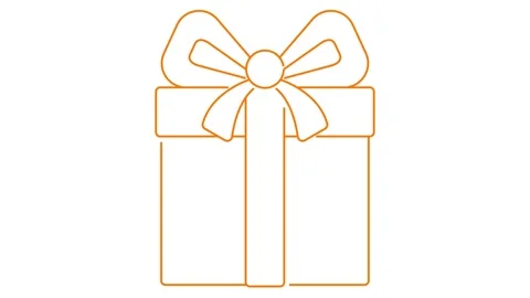 Orange line gift white Stock Footage 274062068