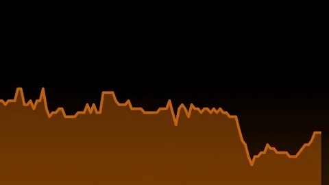 Orange line graph on black background chart of stock market investment trading. Stock Footage 83245174