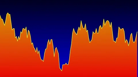 Orange line graph on blue background chart of stock market investment trading. Stock Footage 83218201