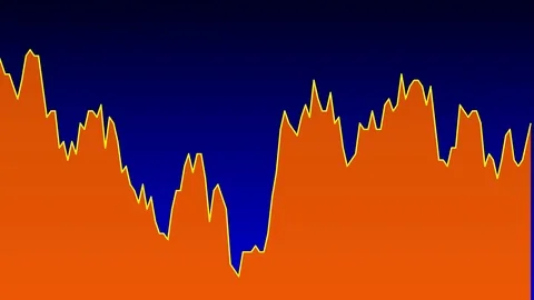 Orange line graph on blue background chart of stock market investment trading. Stock Footage 83218280