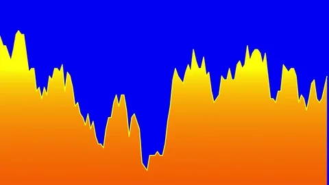 Orange line graph on blue background chart of stock market investment trading. Stock Footage 83218906