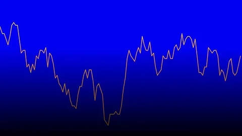 Orange line graph on blue background chart of stock market investment trading. Stock Footage 83218933