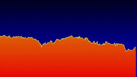 Orange line graph on blue background chart of stock market investment trading. Video stock 83225297