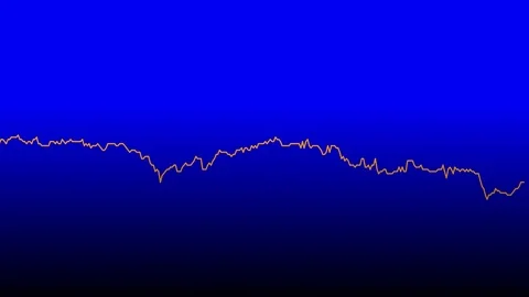 Orange line graph on blue background chart of stock market investment trading. Video stock 83225507