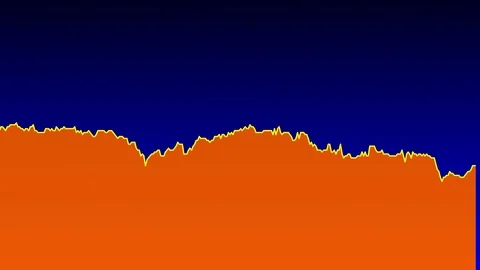 Orange line graph on blue background chart of stock market investment trading. Video stock 83225696