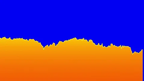 Orange line graph on blue background chart of stock market investment trading. Video stock 83225733