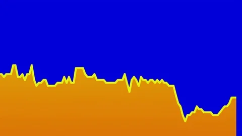 Orange line graph on blue background chart of stock market investment trading. Stock Footage 83242505