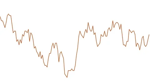 Orange line graph on white background chart of stock market investment trading. Video stock 83223326