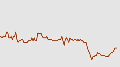 Orange line graph on white background chart of stock market investment trading. Stock Footage 83246864