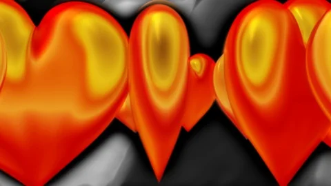 Orange line hearts Stock Footage 94997974