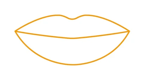 Orange line lips white Stock Footage 256795848