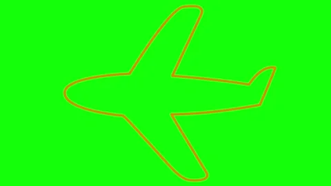 Orange line plane green Stock Footage 264566443