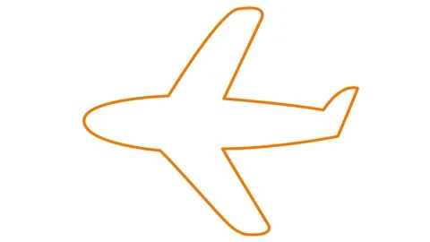 Orange line plane white Stock Footage 264566464