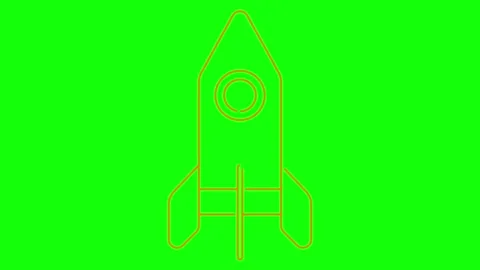 Orange line rocket green Stock Footage 281730034