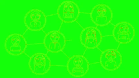 Orange line teamwork green Stock Footage 297604820