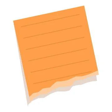 Orange lined paper is shown with a torn bottom edge Stock Illustration