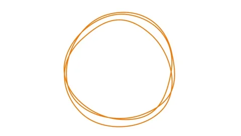 Orange lines circular frame 5 white Stock Footage 304491832