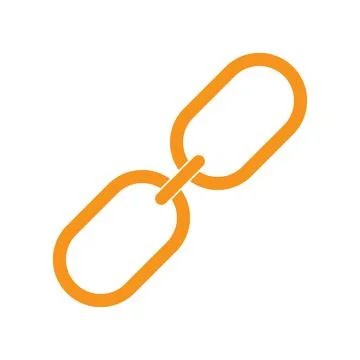 Orange link flat vector icon isolated on white background Stock Illustration