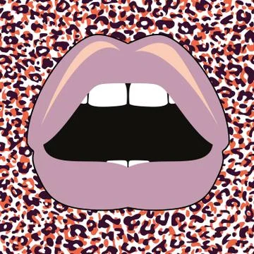 Orange lips Stock Illustration