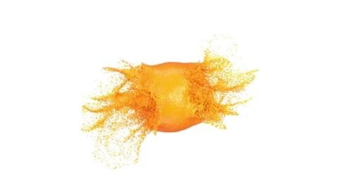 Orange liquid ball explosion Stock Footage 132337553