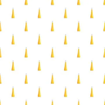 Orange liquid bottles seamless repeating pattern background Stock Illustration
