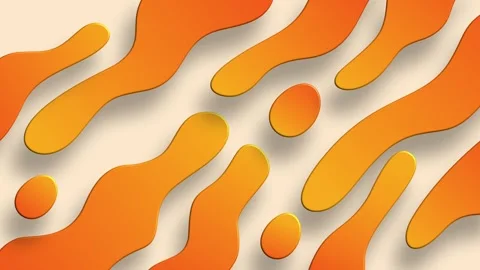 Orange liquid drops pattern on light background abstract 3d motion Stock Footage 327945415