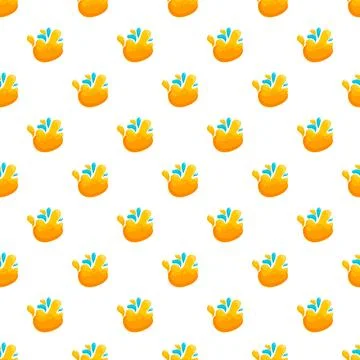 Orange liquid splash repeating seamless pattern background Stock Illustration
