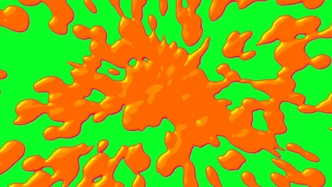 Orange liquid splashes onto green screen. Post production effect. Stock Footage 276765240