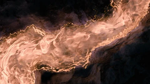 Orange Liquid Stream of glowing water Stock Footage 253606923