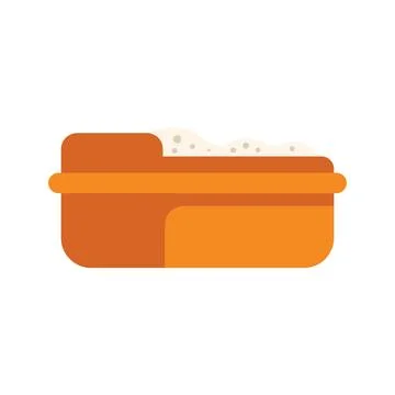Orange litter box full of sand for cat toilet training Stock Illustration