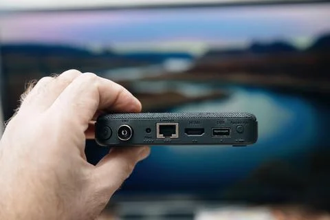 Orange Livebox TV Decoder Close-Up Stock Photos