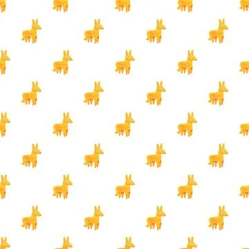 Orange llama pinata repeating pattern for celebration Stock Illustration