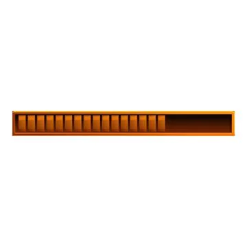Orange loading bar showing progress on white background Illustrazione stock