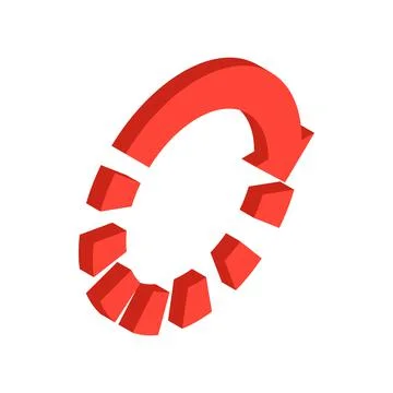 Orange loading circle sign icon Stockillustratie