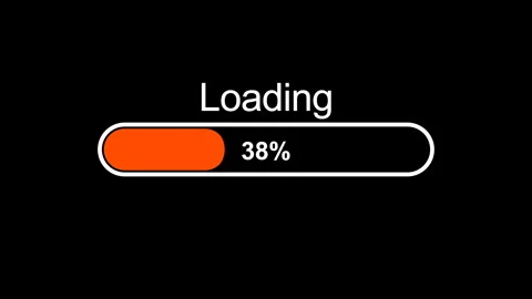 Orange Loading Progress Bar with 38 Percent Status on Black Background Stock Footage 342319458