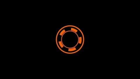 Orange loading symbol animation featuring rotating circular frame elements. Stock Footage 337601595
