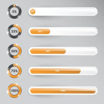 Orange loading vector template. Stock Illustration