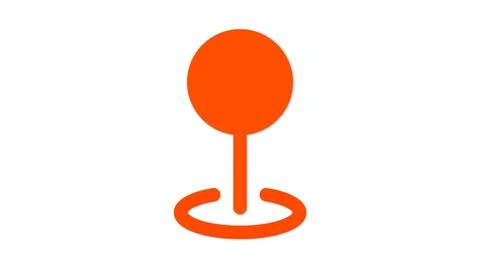 Orange Location Pin Icon Stock Illustration