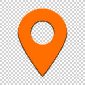 Orange Location Pin Map Marker Icon on Transparent Background Stock Illustration