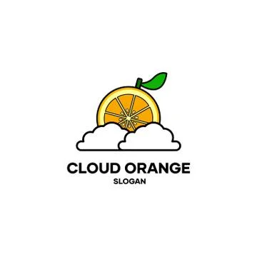Orange logo with cloud. The orange with the cloud becomes a logo for the oran Stock Illustration