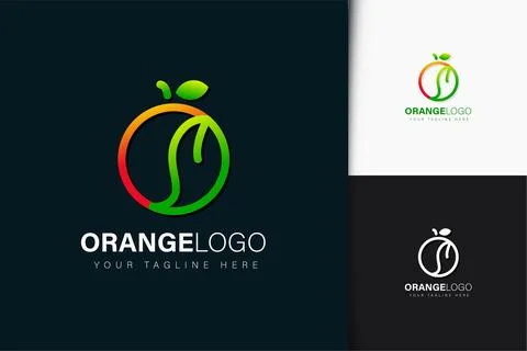 Orange logo design with gradient Stock Illustration